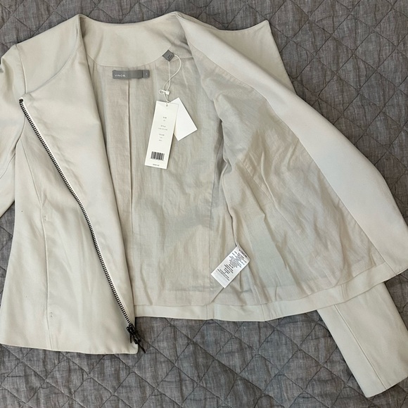 NWT VINCE Cross Front Washed-Leather Jacket (lamb skin leather) - Picture 13 of 13